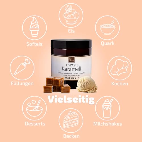 Karamell-Eispaste für leckeres aromatisches Eis » Auch zum Verfeinern von leckerem Eis, Desserts, Getränke, Macarons, Torten und vielem mehr » Inhalt 250 g – Bild 5