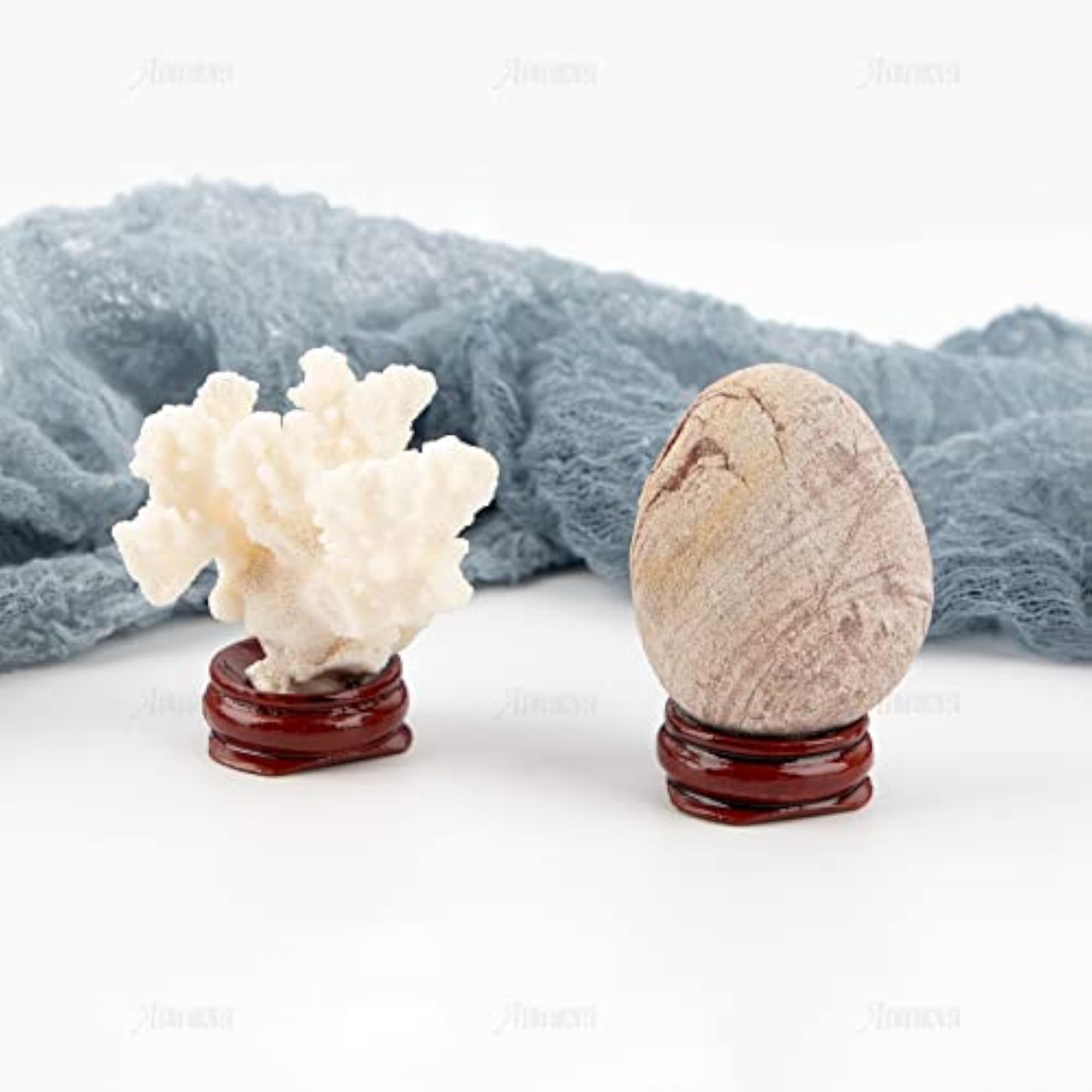 5 Pack Sphere Display Holders, 1" Wooden Crystal Sphere Stands