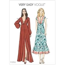 Vogue Patterns V9311OSZ Misses Dress, 6-8-10-12-14-16-18-20-22, Red