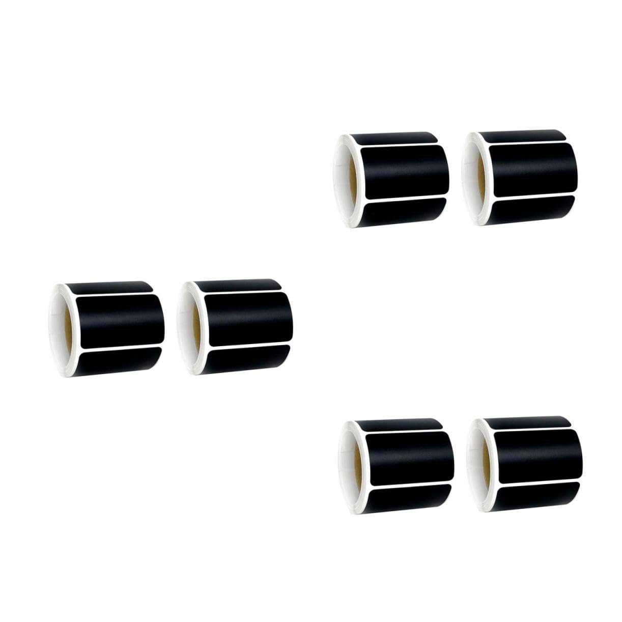 Angoily 6 Rollen Wasserfeste PVC Klebeetiketten für Gewürzgläser und Flaschen Selbstklebende Kreidetafelschilder Abwischbare Aufkleber für Küchenbehälter und Vorratsorganisation