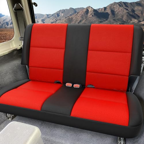 Image of GIANT PANDA Wrangler Seat Covers Custom Fit for Jeep Wrangler,Premium Waterproof Faux Leather,Red,2013-2017 JK 4Dr 2016 2015 2014 Full Set