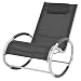 Produktbild vidaXL Garten Schaukelstuhl Sonnenliege Liegestuhl Gartenstuhl Stuhl Gartenliege Schaukelliege Relaxstuhl Relaxliege Schwarz Textilene