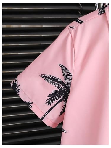 Image of Verdusa Boy's 2 Piece Outfits Summer Hawaiian Vacation Beach Button Down Shirt and Shorts Going Out Sets