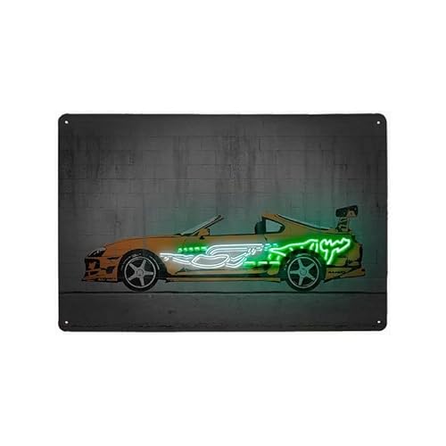 Abcdefg Metalsignneonc-119 Neon Sign Route 66 Metal Vintage Car Decorative Plaques For Garage Led Neon Sign Wall Decor Room Decor