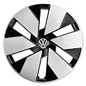 Volkswagen 10A071458BWZG Radkappen (4 Stück) Radzierblenden 18 Zoll Stahlfelgen Radblenden Bicolor, schwarz/Silber