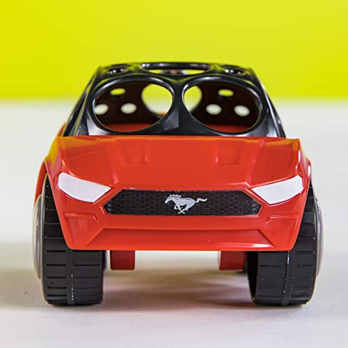 Image of Bright Starts Ford Rattle & Roll Mustang Race Oball Car Toy Push and Go Vehicle, Easy Grasp, Ages 3 Months+, Red & Black