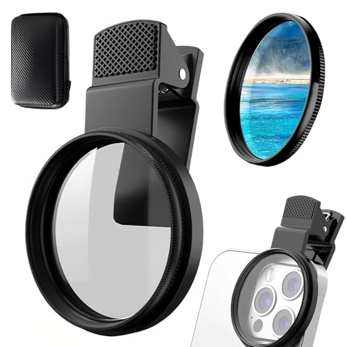 Image of CPL Filter for Mobile Set, 52mm Clip-On Polarizing Lens Filter Kit,Nd Filter for Mobile Compatible with Most Smartphones for Outdoor Photography