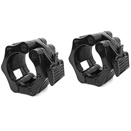 Prosource Fit Olympic Barbell Clamp Collars Quick Release Pair of 2-inch Durable Barbell Clips for Weightlifting…