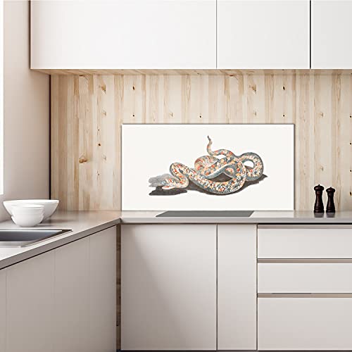 Crédence de cuisine en verre trempé 140x70cm avec motif serpent