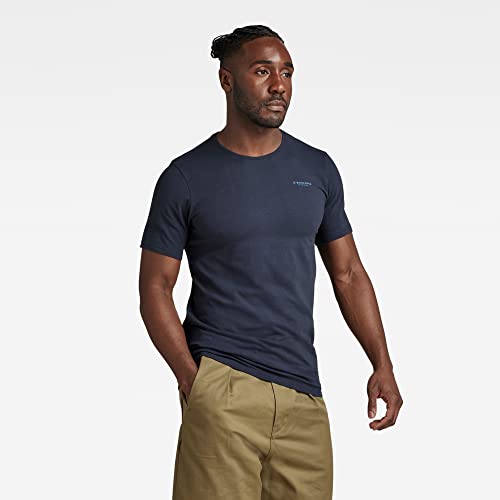 Miniatura 2 de G-Star Raw Camiseta Slim Base Para Hombre, Azul Salute D19070-C723-C742 , Xxl