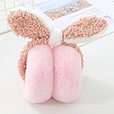 イヤーマフ かわいい ウサギ 耳 デザイン イヤーウォーマー キッズ 防寒 かわいい 柔らかい ファー おしゃれ 高弾性 耳を絞らない 変形にくい 子供 レディース 冬 耳当て 通勤 通学 アウトドア お出かけ スポーツに対応 暖かい ギフト(ピンク)