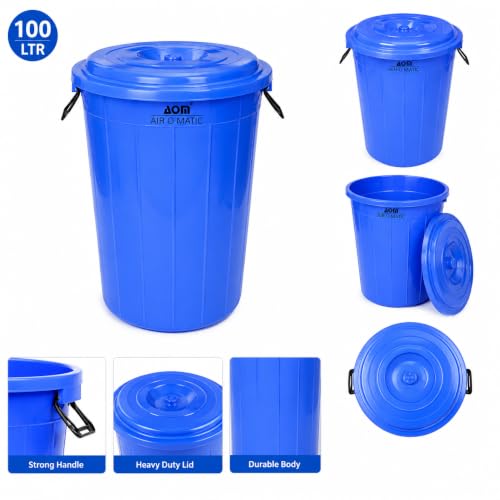 Image of AIR O MATIC Multipurpose Plastic Storage Bucket DRUM 100 LTR