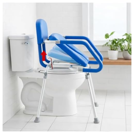 GentleBoost Uplift Raised Toilet Seat with Handles, Padded Bedside Commode Chair for Toilet, Elderly Assistance Products, Bathroom Aid, Handicap, Elevevated, Adjustable with Arms, for Seniors (Blue)