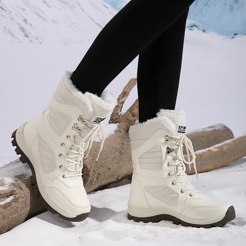 Bottes de neige femme imperméables et légères doublées fourrure - 5