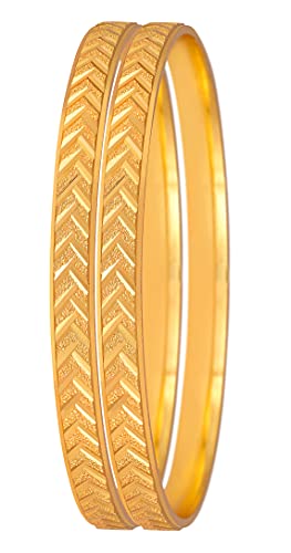 JFL - Jewellery for Less Traditional 1 Gram Gold Plated Designer Bangle for women(set of 2) (B091CR12YK) Amazon Price History, Amazon Price Tracker