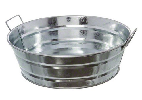 American Metalcraft MTUB10 Natural Galvanized Steel Tub with Side Handle, 54-Ounce, 10" Diameter