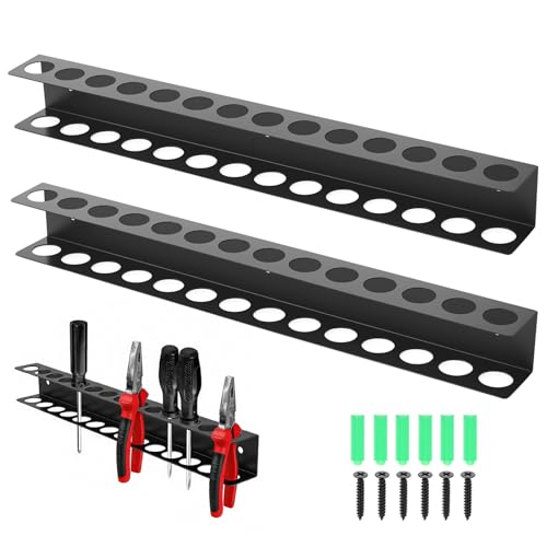 2 Pcs Portaherramientas de Pared, Organizador de Herramientas Pareds, Soporte Pared Herramientas, Organizador Destornilladores, Soporte para Destornillador Bancos de Trabajo Garajes Talleres