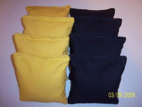 CORNHOLE BAGS - 8 ACA Regulation Bags (2sets of 4) Yellow/black