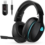 AOC 2.4GHz Wireless Gaming Headset for PS5, PS4 Fortnite & Call of Duty/FPS Gamers, PC, Switch, Bluetooth 6.0 Gaming Headphones with Noise Canceling Mic, 7.1 Virtual Surround, 45Hr Battery - Black