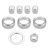 X AUTOHAUX 9uds Aire Acondicionado Cambio Perilla Cubierta Motor Botón Plateado Tono