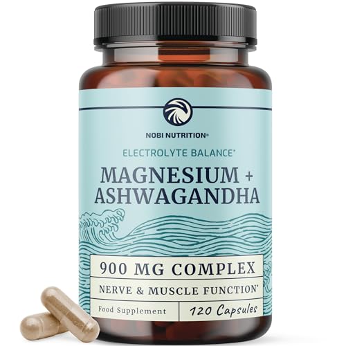 Magnesium Ashwagandha | Stress Relief & Rest for Adults | Relax, Reset, Support Calm Mood & Muscle Health with Magnesium Citrate & Oxide 400 mg + Ashwagandha 500 mg | Calming Supplements | 120 Ct