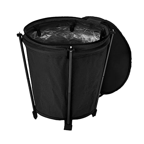 キャンプ用ゴミ箱 折りたたみ式バケツ キャンプアウトドア トラッシュボックス20L 折りたたみ ガーデンバケツ ゴミ箱 薪入れ 落ち葉袋 収穫袋 ランドリーバスケット ストーブケース おもちゃ入れ アウトドア キャンプ 災害,ブラック (ブラック)