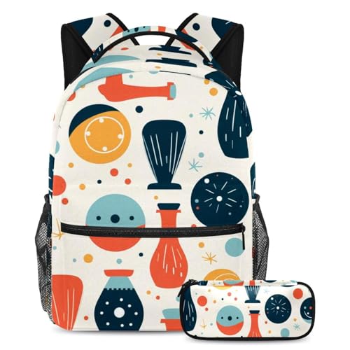 Sac à dos de bowling géométrique contre le désordre scolaire taille large