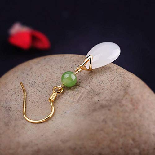 Boucles d'oreilles néphrite style ethnique goutte d'eau chic pour femme - 6