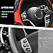 MTRPS Car Steering Wheel Cover, 15 Inches Anti-Slip Elastic Leather Steering Wheel Protector for Women Men, Breathable Wheel Wrap Cover Interior Decoration for Cars Trucks SUVs (Black & Red)