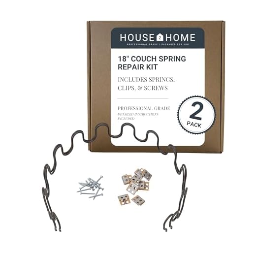 House2Home 18" Sofa Upholstery Spring Replacement, 2pk Repair Kit for Furniture Chair Couch and Recliner, Includes Screws, Clips, and Instructions