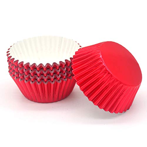 Image of Standard Red Foil Cupcake Liners Muffin Baking Cups for Party and More, 100-Count