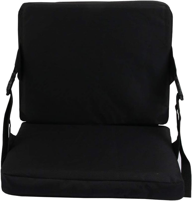 THE WHITE SHOP Indoor & Outdoor Folding Chair Cushion, Foldable Portable Stadium Seat,Chair Cushion for Sports Events, Outing, Travelling，Hiking, Fishing (Color : Black)