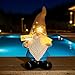 Solar Garden Gnomes Decor Outdoor Statue - Gnome Welcome Sign with LED Waterproof Sculptures Lights, Gnome Pond/Yard Statues Outside Decoration, Home, Lawn, Patio, Resin Ornament, Gardening Gift