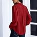 Women Button Down Shirts Dressy Loose Puff Long Sleeve Office Work Tops V Neck Collared Casual Business Blouses