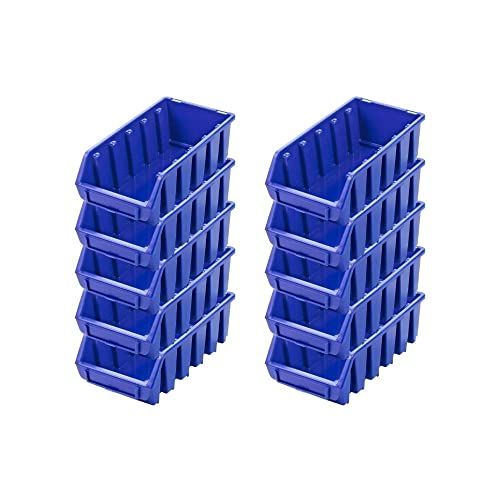 PROREGAL SuperSparSet 10x Sichtlagerbox 2L | HxBxT 7,5x11,6x21,2cm | Blau | Sichtlagerbehälter Sichtlagerkasten Sichtlagerkastensortiment Sortierbehälter Stapelbehälter