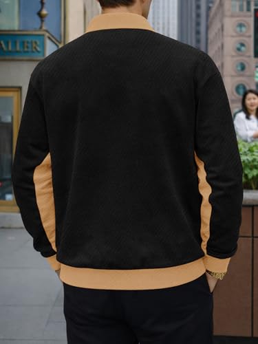 Image of Noble Monk Men's Printed Full Sleeve Casual T-Shirt | Regular Fit Polo Neck T-Shirt for Men