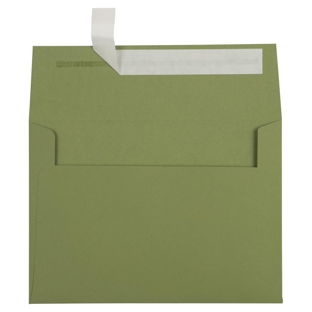 LUXPAPER A7 Invitation Envelopes for 5 x 7 Cards in 80 lb. Avocado, Printable Envelopes for Invitations, w/Peel and Press Seal, 250 Pack, Envelope