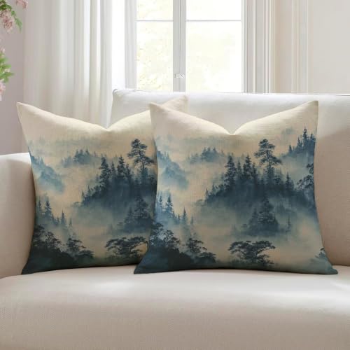 Fundas cojines 40x40 de lino con impresión doble cara de árbol 3