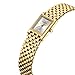 BOFAN Gold Watches for Women Luxury Ladies Quartz Wrist Watch with Stainless Steel Bracelet,Waterproof,Casual Fashion Square Silver Dial.Band Adjustment Tool Included