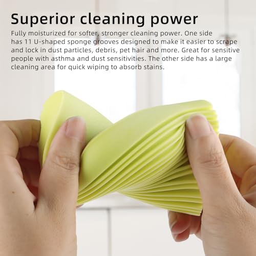 Image of 6 PCS Damp Duster Sponge, Magic Sponge Eraser, Reusable Household Cleaning Sponge Tool for Cleaning Dishes, Blinds, Glass, Baseboards, Vents,Glass, Railings, Mirrors