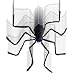 Halloween Haunters Hanging 32" Oversized Scary Black Fury Spider, Spins Web Crawls Up and Down, Blue LED Eyes Flash Prop Decoration - Speaks Spooky Howls, Floats - Haunted House Entryway Party Display