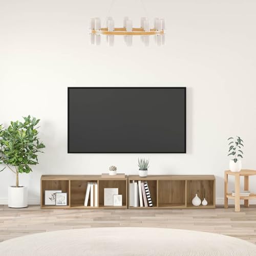 Cinque ripiani regolabili e quattro ante con cerniere: All'interno sono presenti cinque ripiani per i tuoi supporti e decorazioni, regolabili in altezza per ordinare Blu-ray, libri o vinili. Le porte in legno a chiusura silenziosa tengono lontana la polvere e creano un ambiente ordinato del soggiorno.