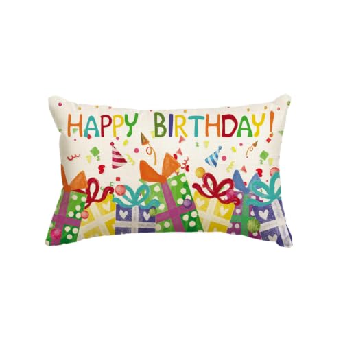 AVOIN colorlife Happy Birthday Throw Pillow Cover 12x20 Inch
