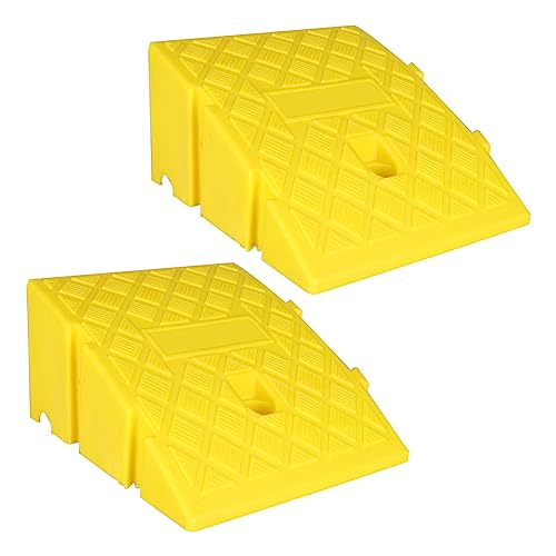 MIVDE 2PCS Car Ramps, 5Inch Driveway Curb Ramps, Plastic Car Ramp with Expansion Bolts, Heavy Duty Vehicle Ramps for Car, Motorcycle, Loading Dock, Truck, Wheelchair, Garage, Sidewalk