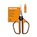 Fiskars Micro-Tip Pruning Shears, Orange/Black