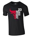 michael air jordan heute Göße | S, M, L, XL or XXL Jordan T-Shirt 23 Goat Chicago Bulls Michael Basketball Shirt (M, Schwarz)
