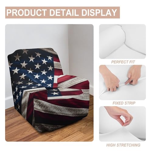 Housse de canapé simple drapeau américain en polyester matelassé lavable - 5
