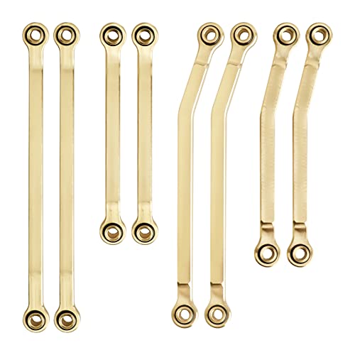 CrazyHobby Brass Steering Links and High Clearance Suspension Chassis Links Set for 1/18 Traxxas Crawler TRX4M Bronco Defender 4WD Upgrade Parts (Gold) - Thumbnail 4