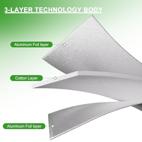 Image of Reflective Insulation Sheet, Window Insulation for Winter, Aluminum Foil Cotton Layer for Keep Warm, 59 inch(W) x 99 inchWindow Insulation Kit