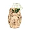 Yrmt water hyacinth woven hanging basket wall hanging basket decorative front door basket decor for flower plants boho 15 x 10  urban country home decor